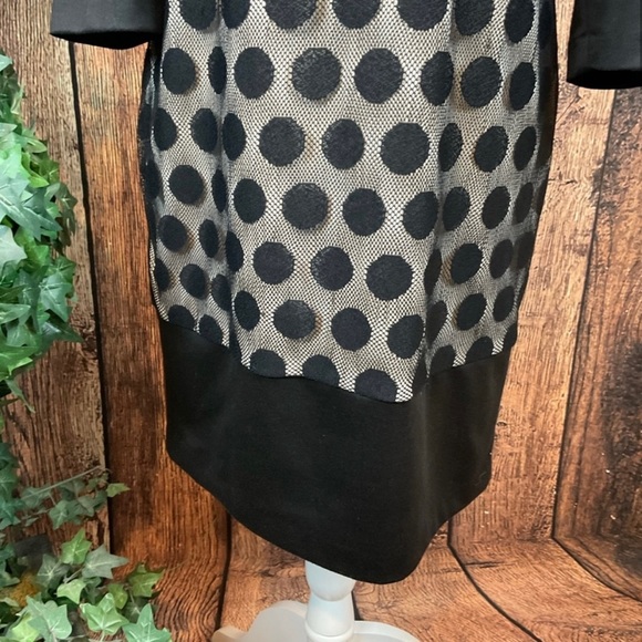 Black dress with polka dots & lace , size 10 - Picture 7 of 8